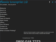 Tablet Screenshot of phoenix-screenprint.co.uk